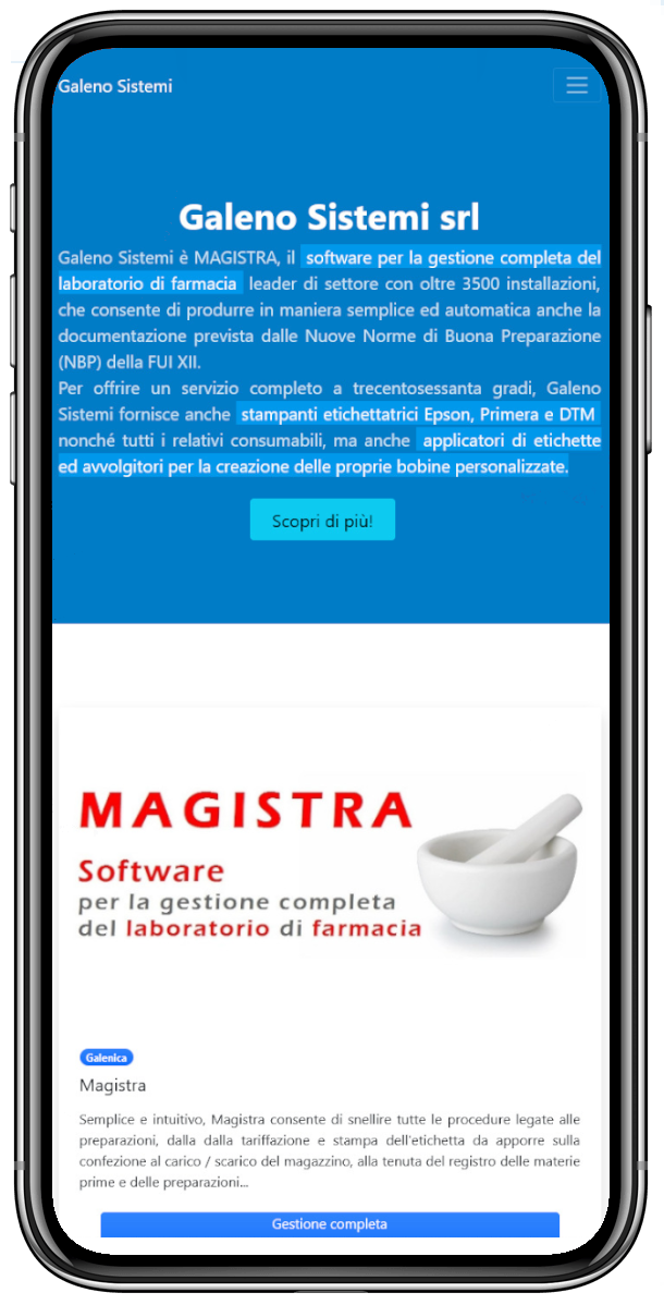 Galeno Sistemi su mobile